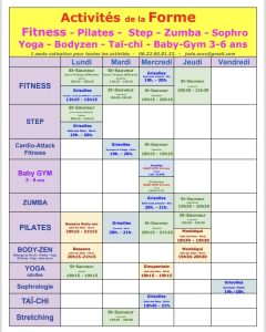 Horaires Forme 2026-2027